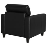 Scotland Faux Leather Upholstered Track Arm Chair Black - 504666