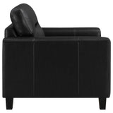 Scotland Faux Leather Upholstered Track Arm Chair Black - 504666