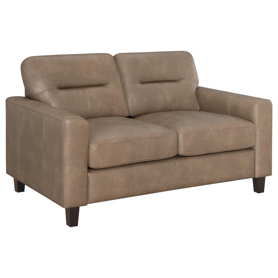 Scotland 2-piece Faux Leather Upholstered Sofa Set Brown - 504667-S2
