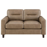 Scotland 2-piece Faux Leather Upholstered Sofa Set Brown - 504667-S2