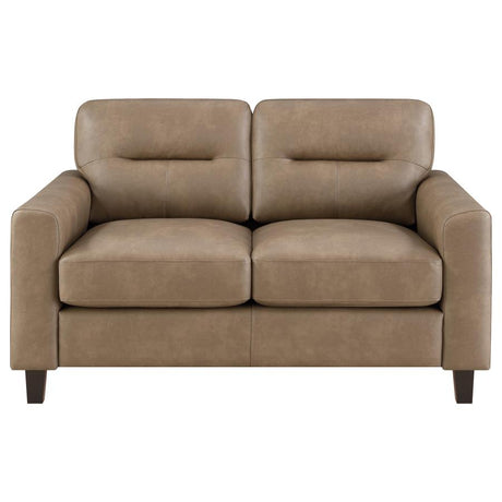 Scotland 2-piece Faux Leather Upholstered Sofa Set Brown - 504667-S2