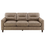 Scotland Faux Leather Upholstered Track Arm Sofa Brown - 504667