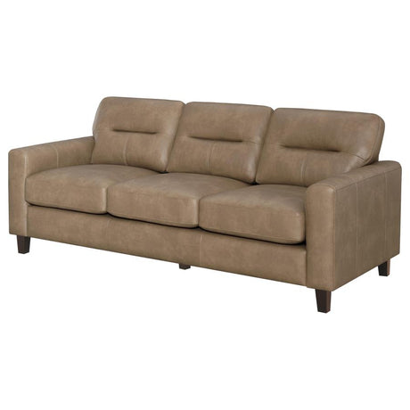 Scotland Faux Leather Upholstered Track Arm Sofa Brown - 504667