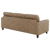 Scotland Faux Leather Upholstered Track Arm Sofa Brown - 504667