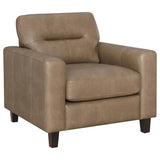 Scotland Faux Leather Upholstered Track Arm Chair Brown - 504669