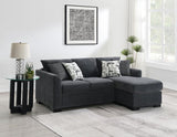 Storey Upholstered Sleeper Sectional Chaise Sofa Dark Grey - 504777