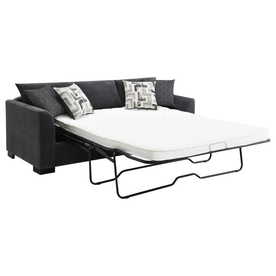 Storey Upholstered Sleeper Sectional Chaise Sofa Dark Grey - 504777