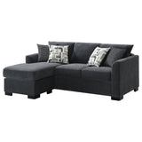 Storey Upholstered Sleeper Sectional Chaise Sofa Dark Grey - 504777