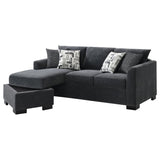 Storey Upholstered Sleeper Sectional Chaise Sofa Dark Grey - 504777
