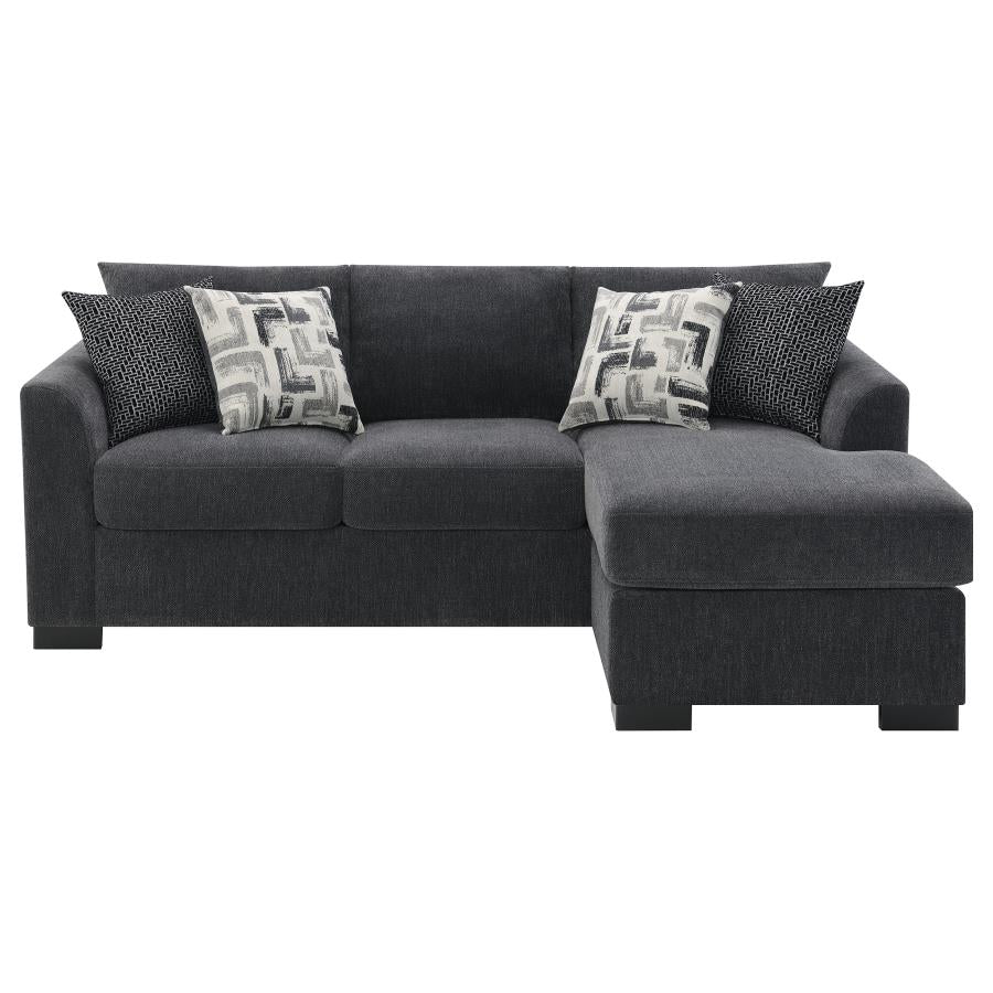 Storey Upholstered Sleeper Sectional Chaise Sofa Dark Grey - 504777