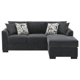 Storey Upholstered Sleeper Sectional Chaise Sofa Dark Grey - 504777