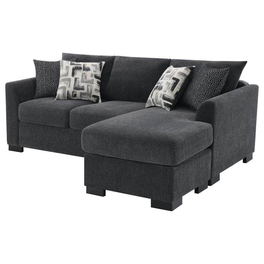 Storey Upholstered Sleeper Sectional Chaise Sofa Dark Grey - 504777