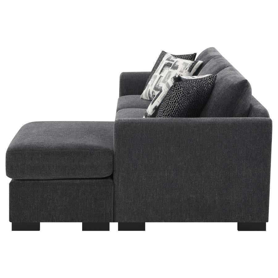 Storey Upholstered Sleeper Sectional Chaise Sofa Dark Grey - 504777