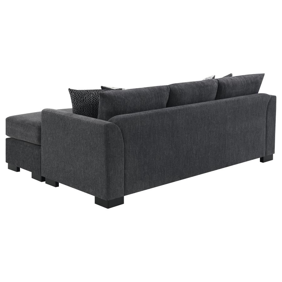 Storey Upholstered Sleeper Sectional Chaise Sofa Dark Grey - 504777