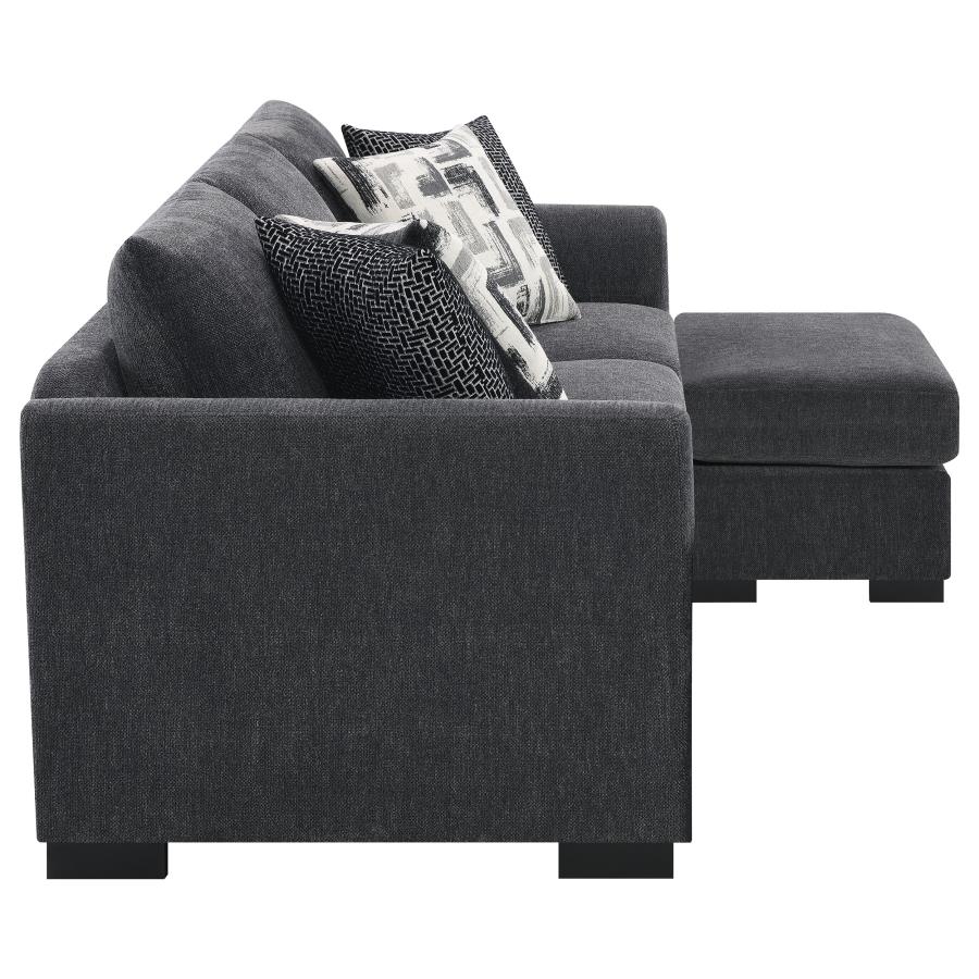 Storey Upholstered Sleeper Sectional Chaise Sofa Dark Grey - 504777
