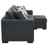 Storey Upholstered Sleeper Sectional Chaise Sofa Dark Grey - 504777