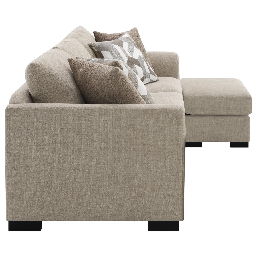 Storey Upholstered Sleeper Sectional Chaise Sofa Camel - 504778