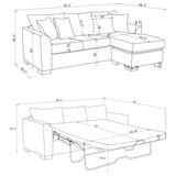 Storey Upholstered Sleeper Sectional Chaise Sofa Camel - 504778