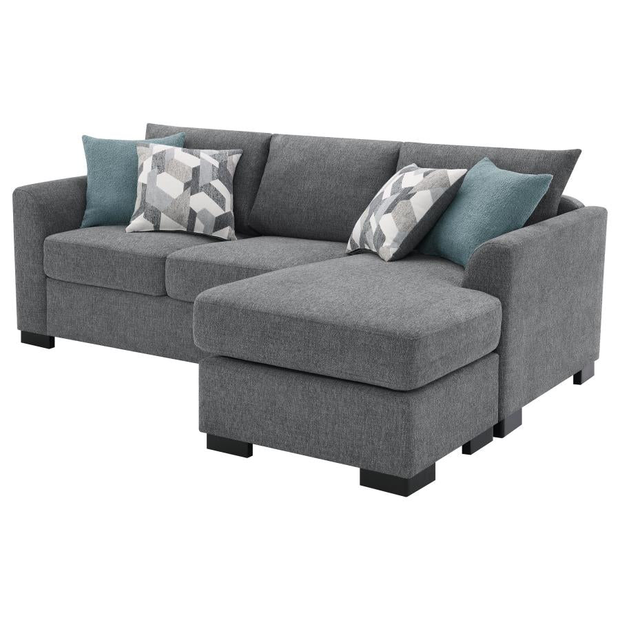 Storey Upholstered Sleeper Sectional Chaise Sofa Grey - 504779