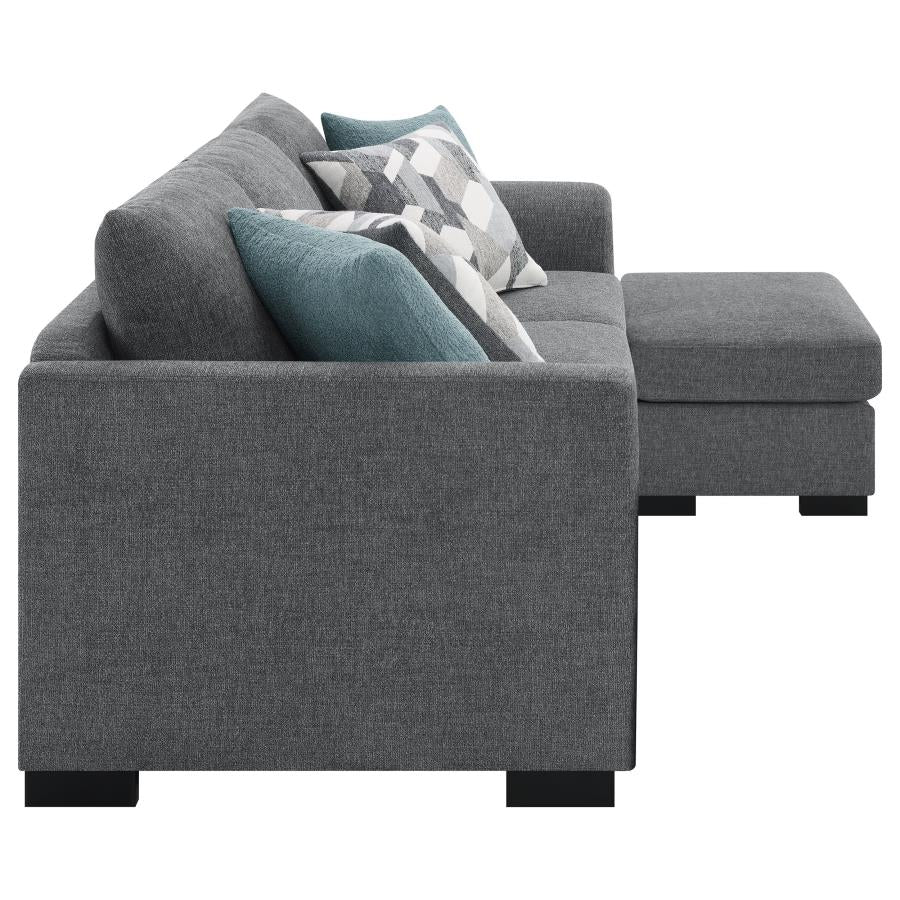 Storey Upholstered Sleeper Sectional Chaise Sofa Grey - 504779