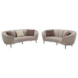Ellorie 2-piece Upholstered Curved Sofa Set Beige - 504837-S2