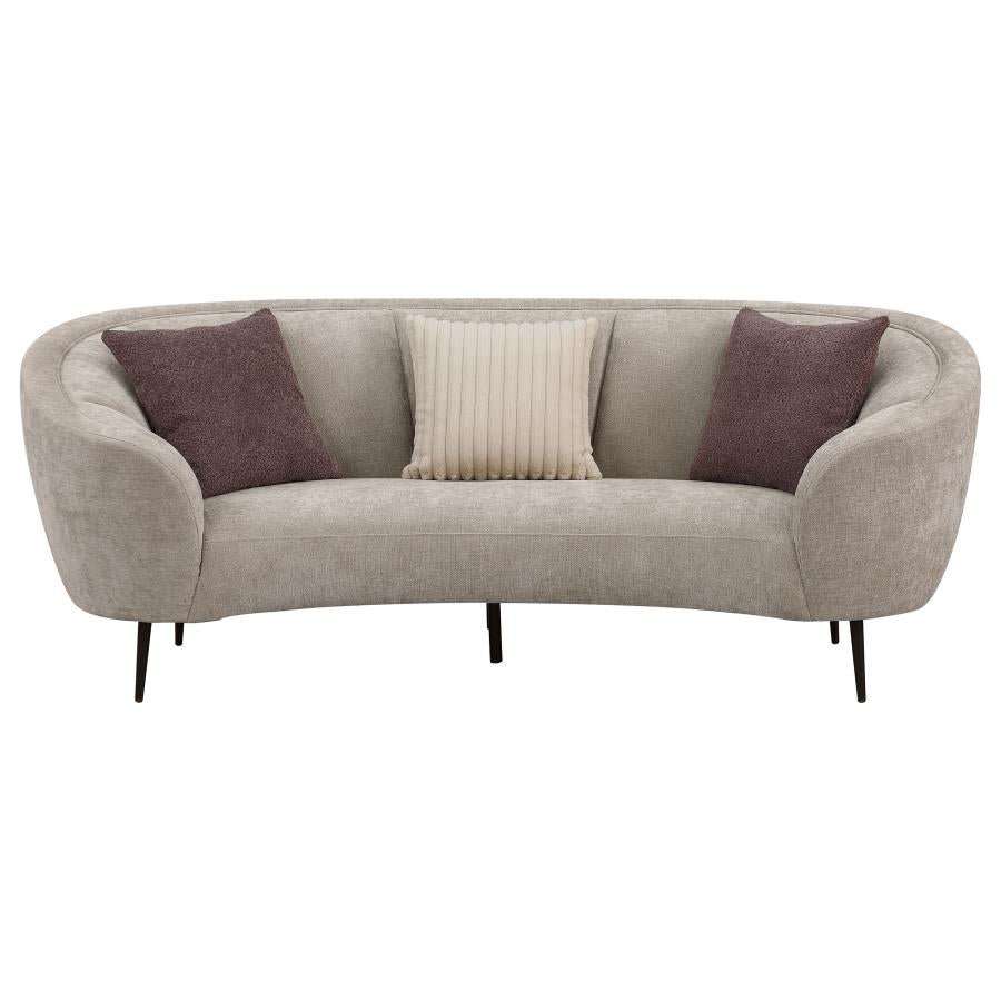 Ellorie 2-piece Upholstered Curved Sofa Set Beige - 504837-S2