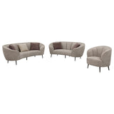 Ellorie 3-piece Upholstered Curved Sofa Set Beige - 504837-S3