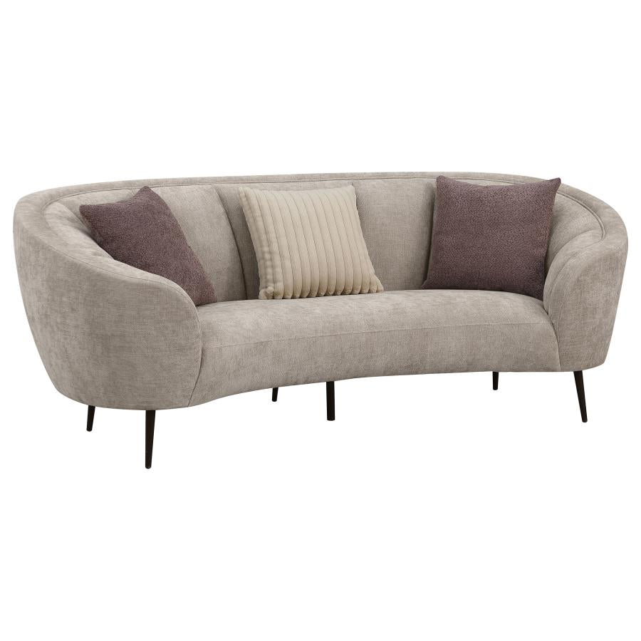 Ellorie 3-piece Upholstered Curved Sofa Set Beige - 504837-S3