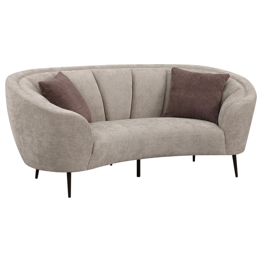 Ellorie 3-piece Upholstered Curved Sofa Set Beige - 504837-S3