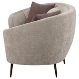 Ellorie Upholstered Channel Back Curved Sofa Beige - 504837