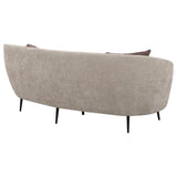 Ellorie Upholstered Channel Back Curved Sofa Beige - 504837