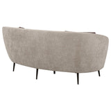 Ellorie Upholstered Channel Back Curved Loveseat Beige - 504838