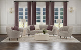Ellorie Upholstered Channel Back Curved Loveseat Beige - 504838