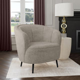 Ellorie Upholstered Channel Back Curved Chair Beige - 504839