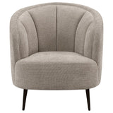 Ellorie Upholstered Channel Back Curved Chair Beige - 504839