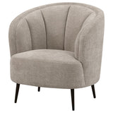 Ellorie Upholstered Channel Back Curved Chair Beige - 504839