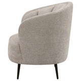 Ellorie Upholstered Channel Back Curved Chair Beige - 504839