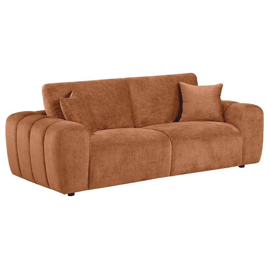 Burnett 3-piece Chenille Upholstered Sofa Set Burnt Orange - 504951-S3