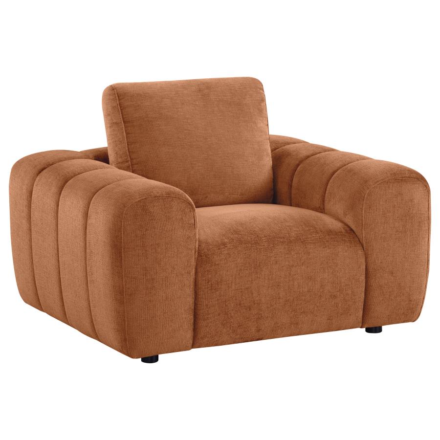Burnett 3-piece Chenille Upholstered Sofa Set Burnt Orange - 504951-S3