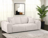 Burnett Chenille Upholstered Wide Arm Sofa Ivory - 504955