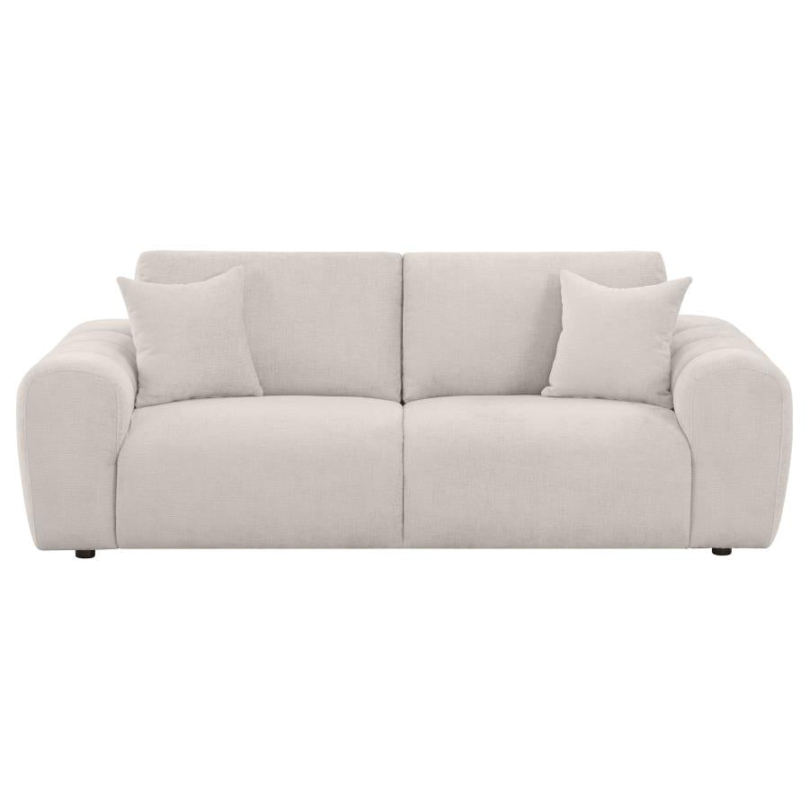 Burnett Chenille Upholstered Wide Arm Sofa Ivory - 504955