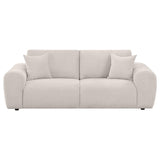 Burnett Chenille Upholstered Wide Arm Sofa Ivory - 504955