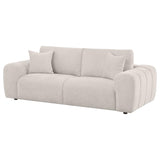 Burnett Chenille Upholstered Wide Arm Sofa Ivory - 504955