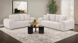 Burnett Chenille Upholstered Wide Arm Sofa Ivory - 504955