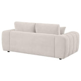 Burnett Chenille Upholstered Wide Arm Loveseat Ivory - 504956