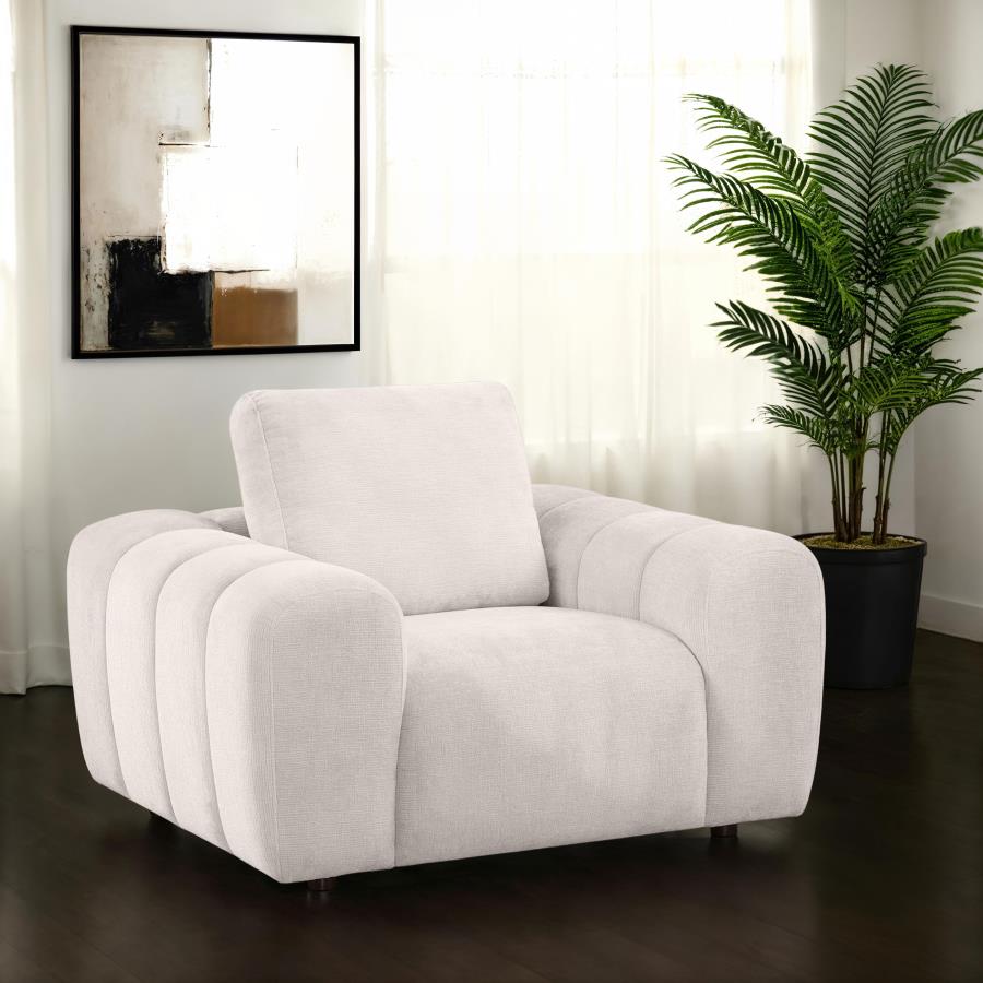 Burnett Chenille Upholstered Accent Chair Ivory - 504957