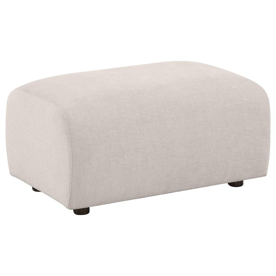 Burnett Chenille Upholstered Ottoman Ivory - 504958