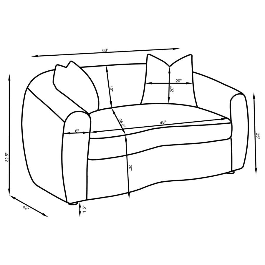 Isabella 2-piece Fabric Upholstered Sofa Set Sand - 504971-S2