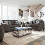 Salizar 2-piece Upholstered Flared Arm Sofa Set Grey - 506021-S2