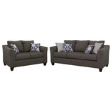 Salizar 2-piece Upholstered Flared Arm Sofa Set Grey - 506021-S2